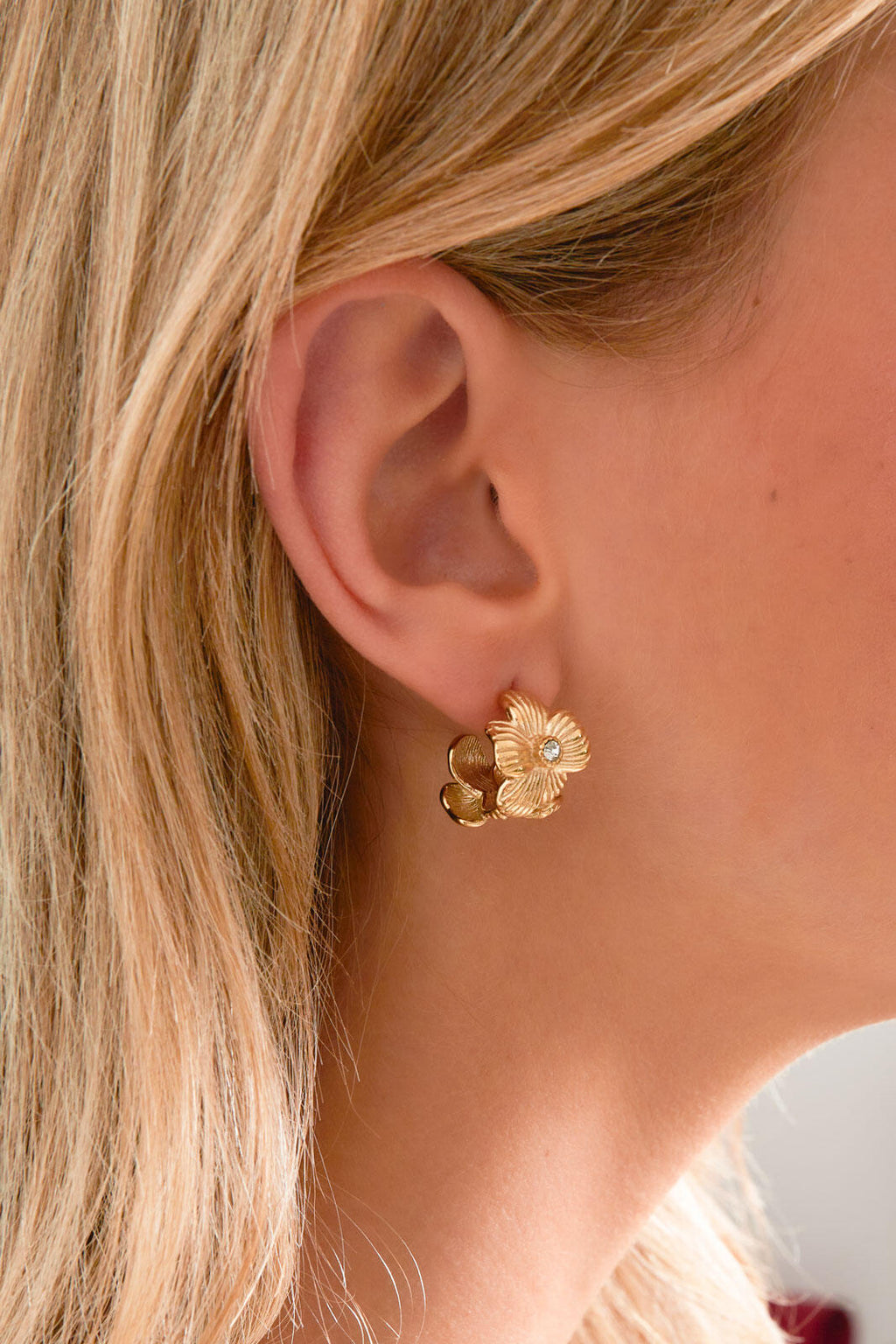Edelstahl Creolen Blume Casual Daily Simple Serie Damenschmuck