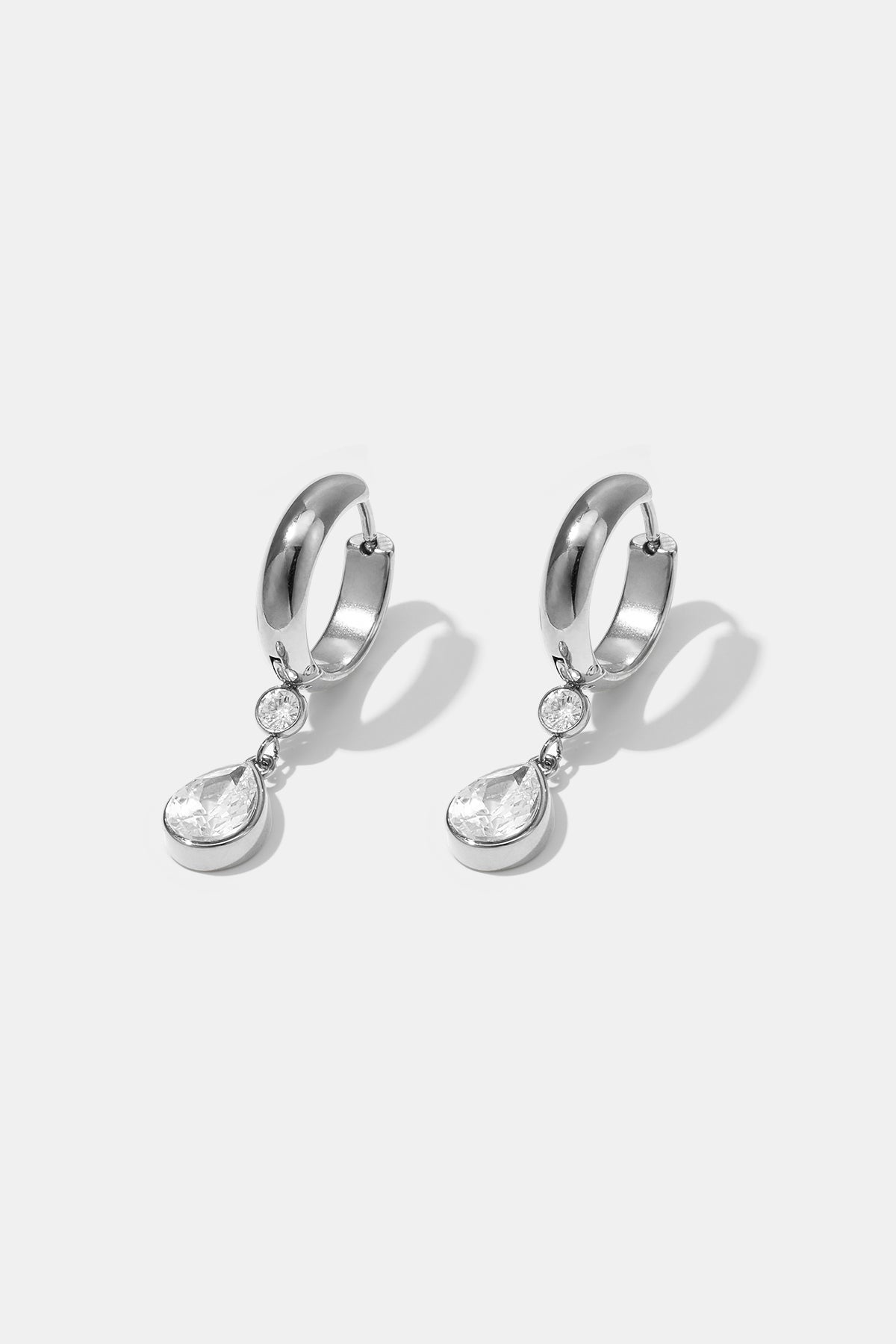 Ohrhänger aus Edelstahl, Ellipsenform, schlichte Serie, Damenschmuck