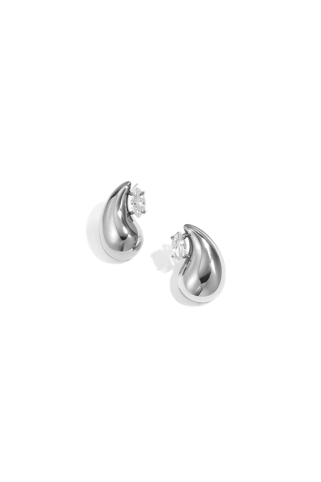 Edelstahl-Ohrstecker, Tropfenform, schlicht, einfach für den Alltag – Damenschmuck