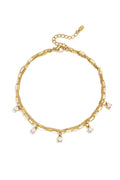 Elegant Gold-Toned Multi-Layered Anklet for Summer