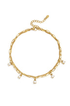 Elegant Gold-Toned Multi-Layered Anklet for Summer