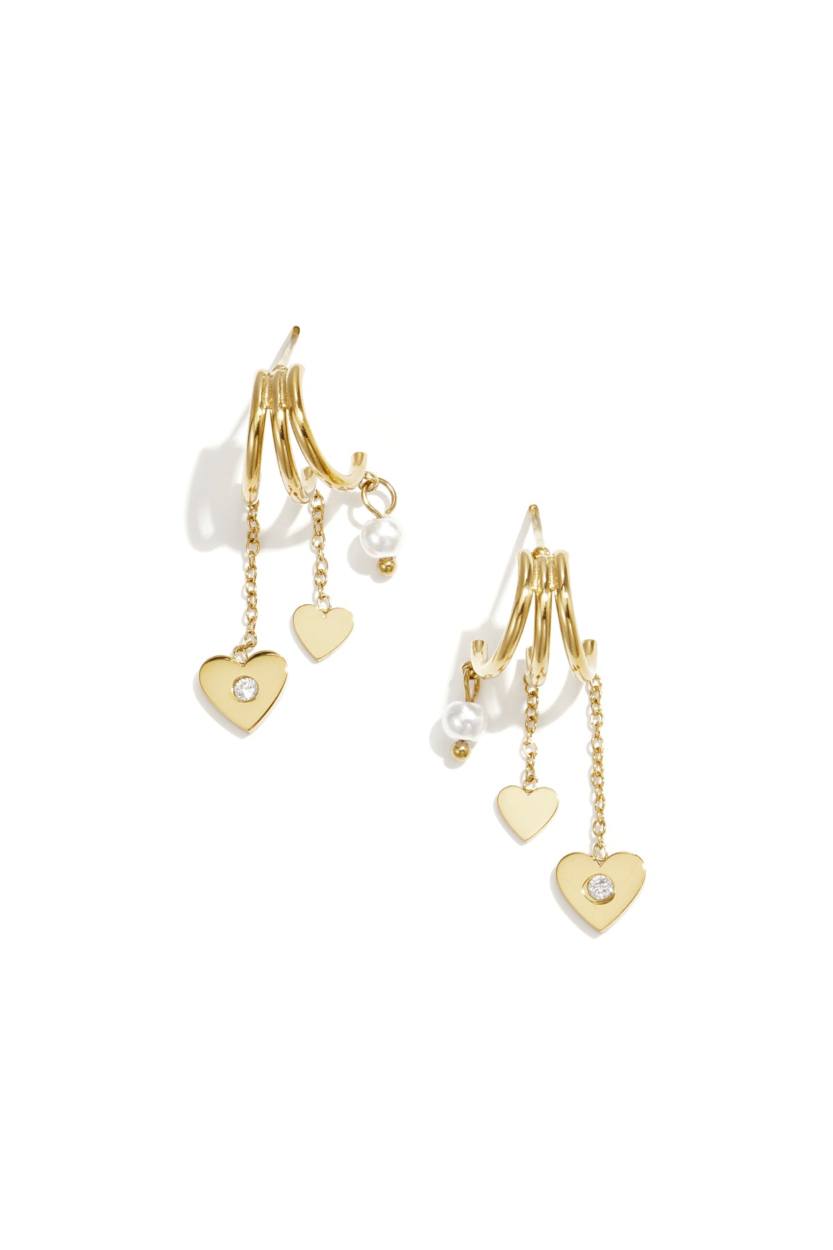 Luxurious Heart-Shaped Zircon Drop Earrings for Women