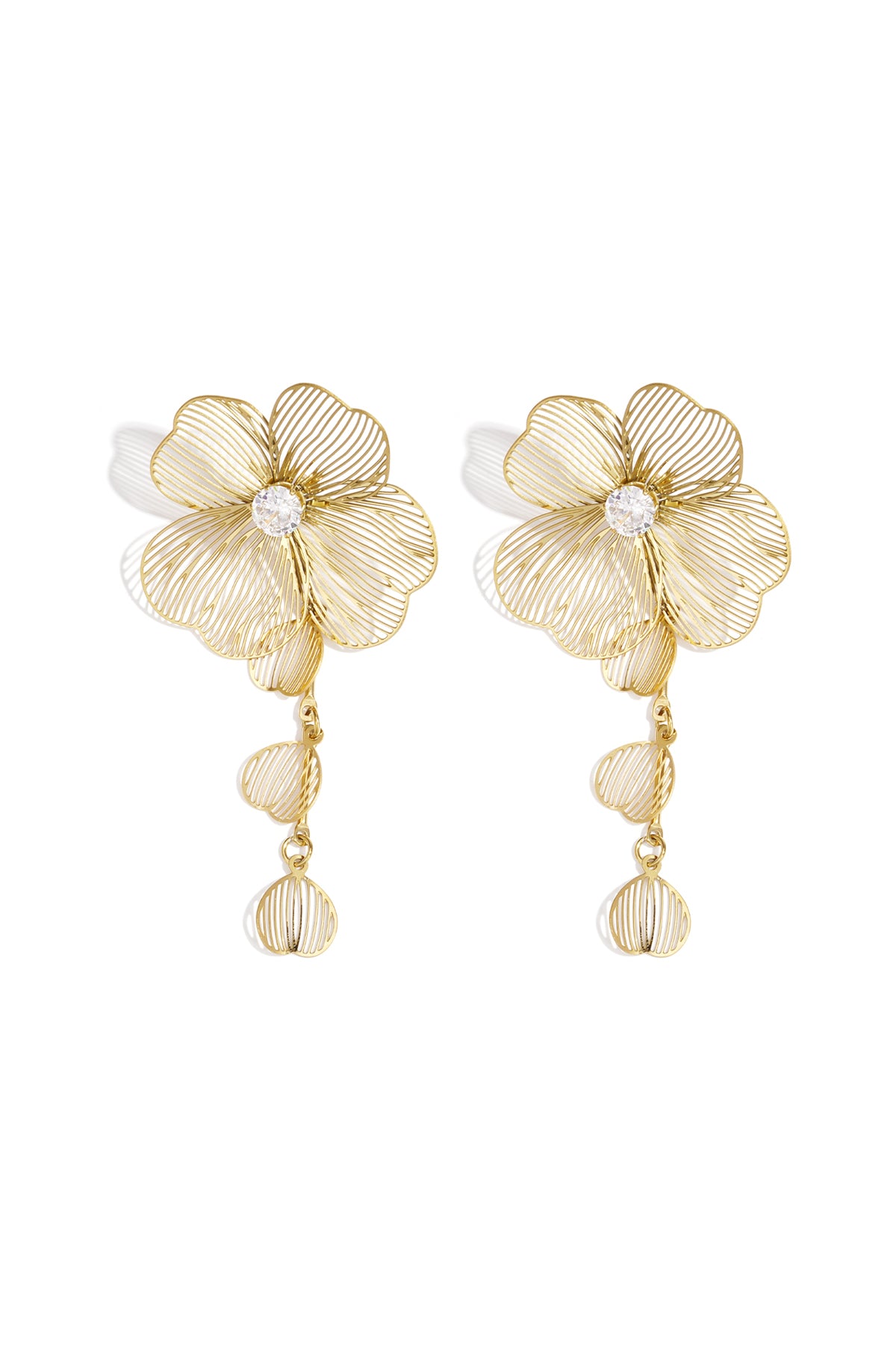 Edelstahl-Ohrhänger, Blume, lässig, täglich, einfache Serie, Damenschmuck