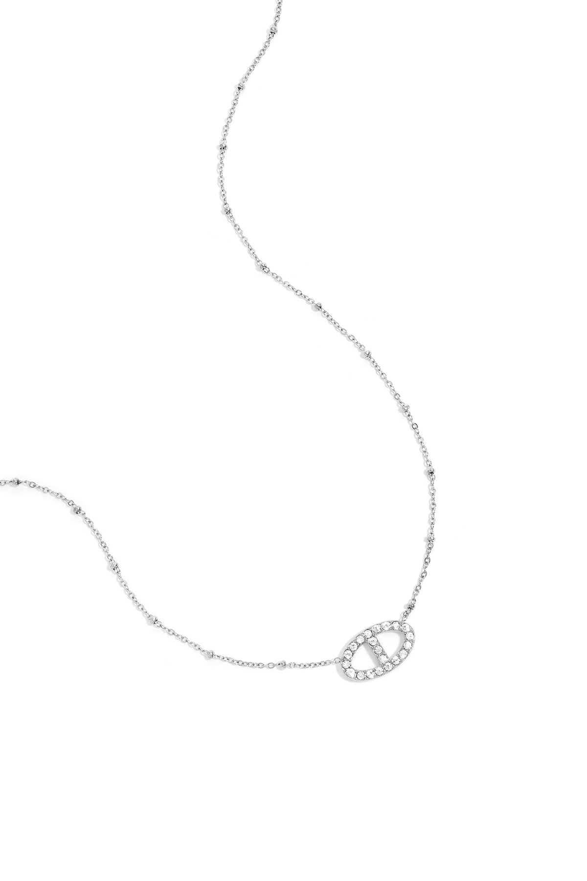 Halsketten mit Anhänger aus Edelstahl, unregelmäßige Form, klassische schlichte Alltagsserie, Damenschmuck