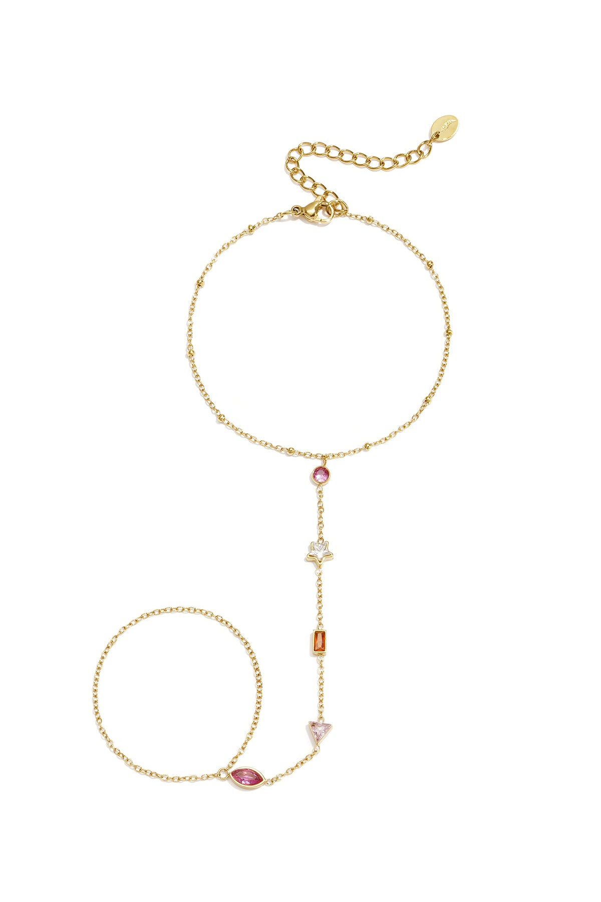 Handkette aus Edelstahl, geometrische Form, schlichte Serie, Damenschmuck