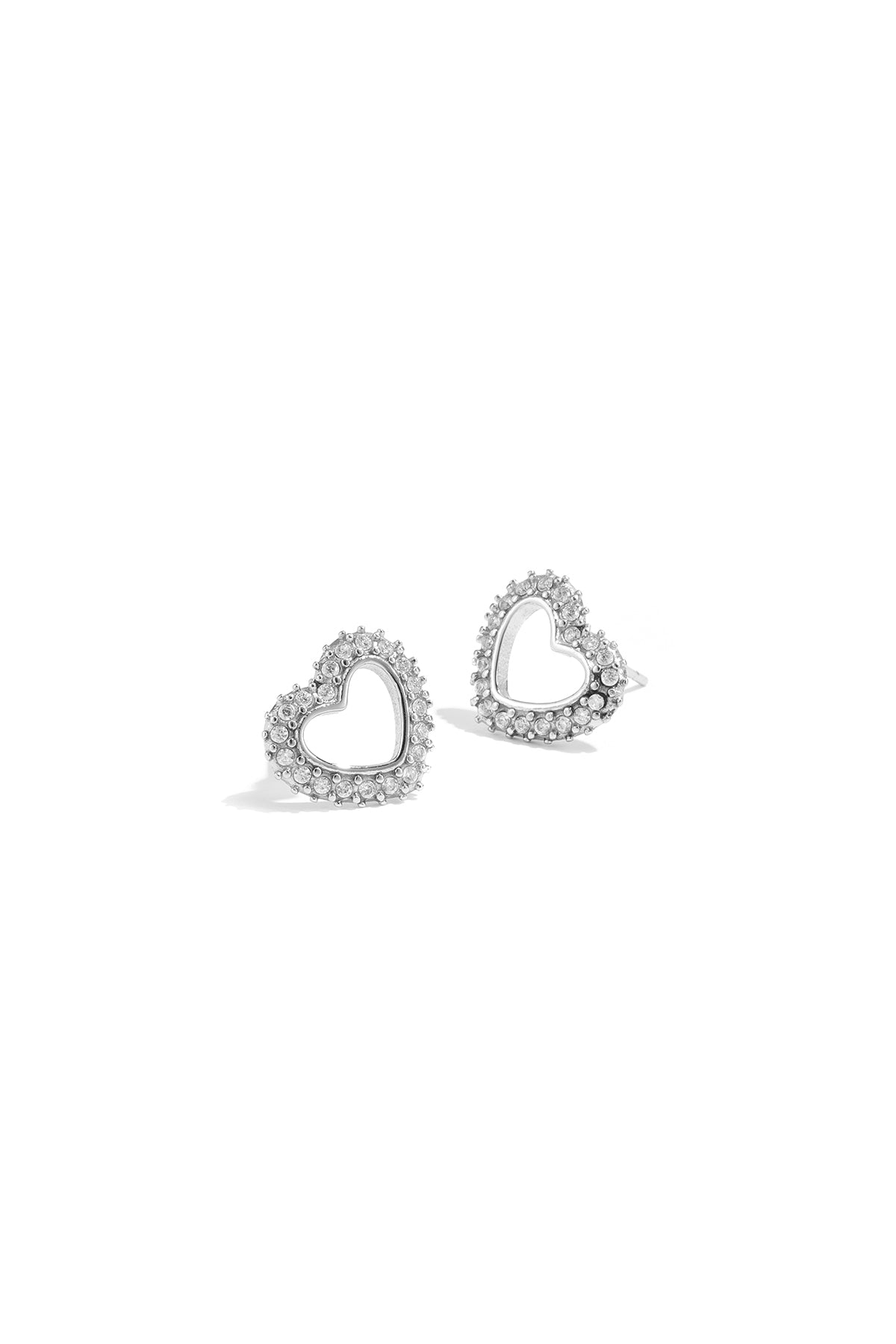 Diamant-Herz-Ohrstecker