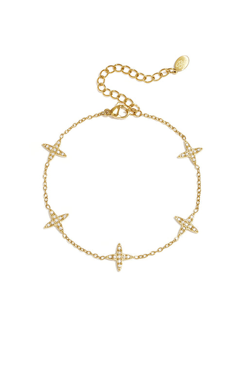 Armband mit Kleeblattmotiv und eingelegten Kleeblättern
