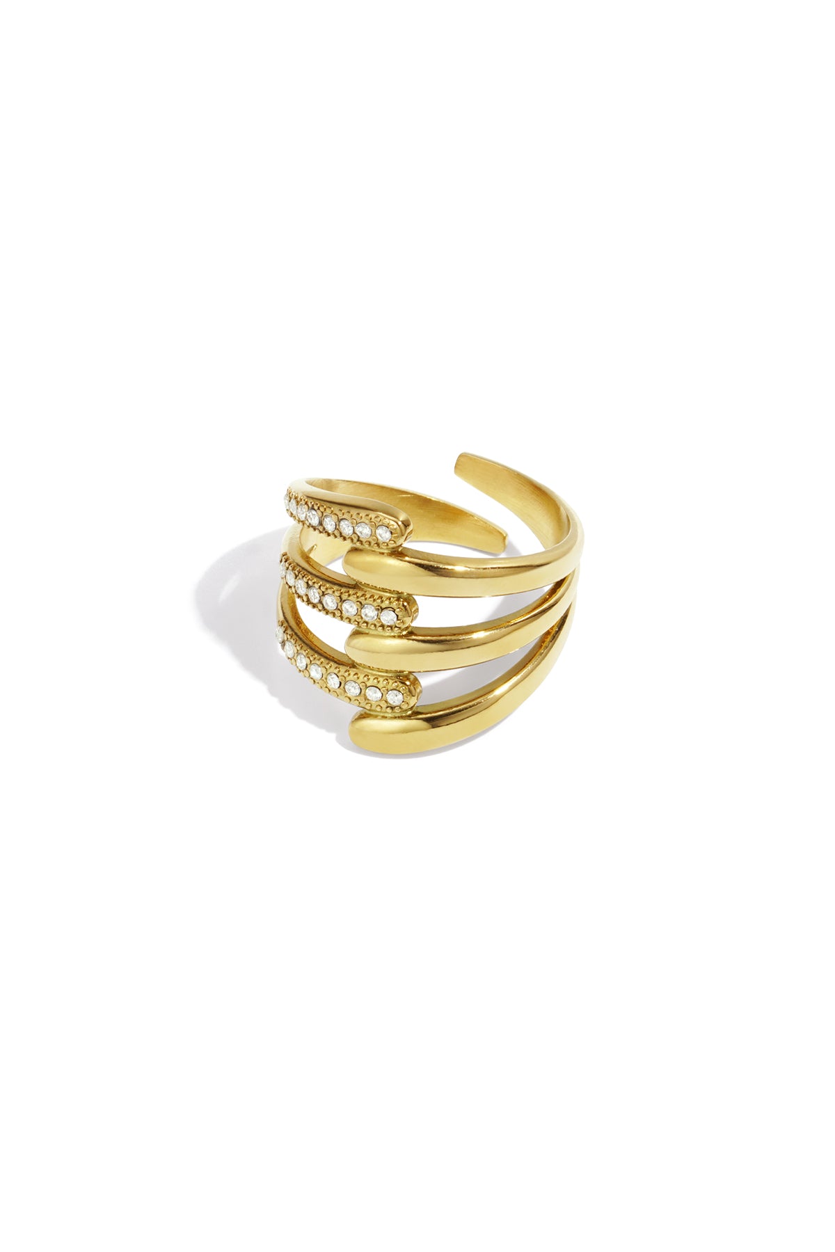 Edelstahl Statement Ringe Linien Casual Daily Simple Serie Damenschmuck