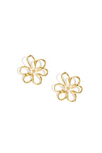 Lumé Gold Stainless Steel Flower Stud Earrings