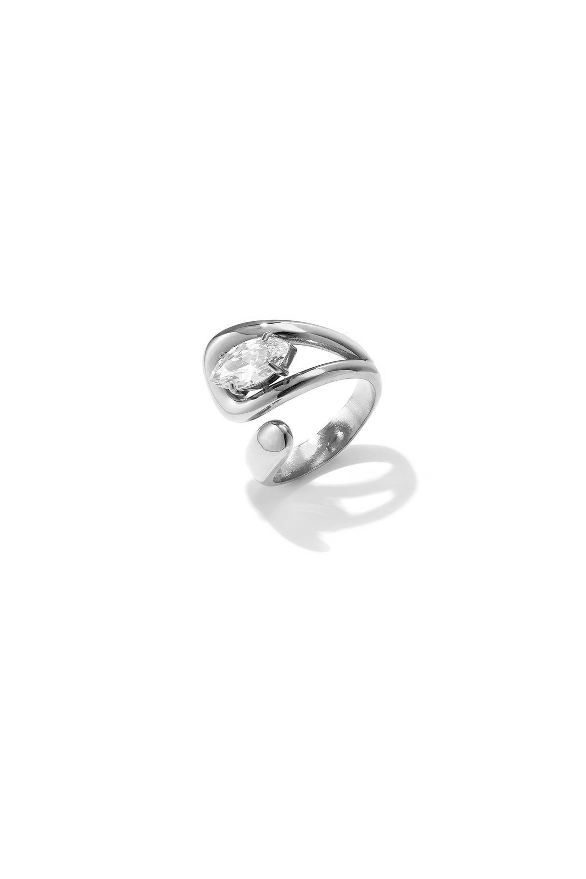 Statement-Ringe aus Edelstahl, unregelmäßige Form, schlichte Alltags-Serie, Damenschmuck