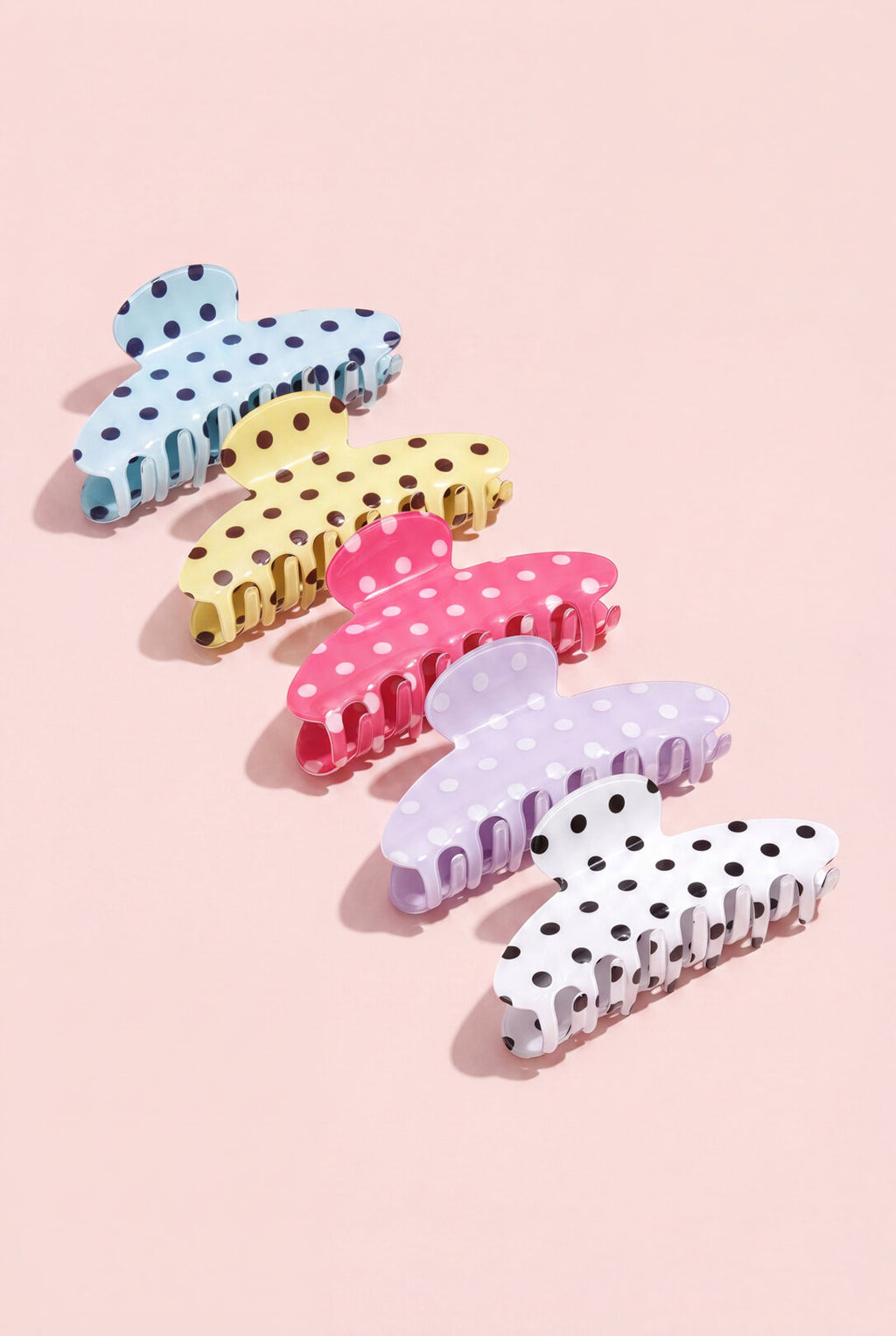 Stylish Polka Dot Hair Claws for Women - Spring/Summer Essentials