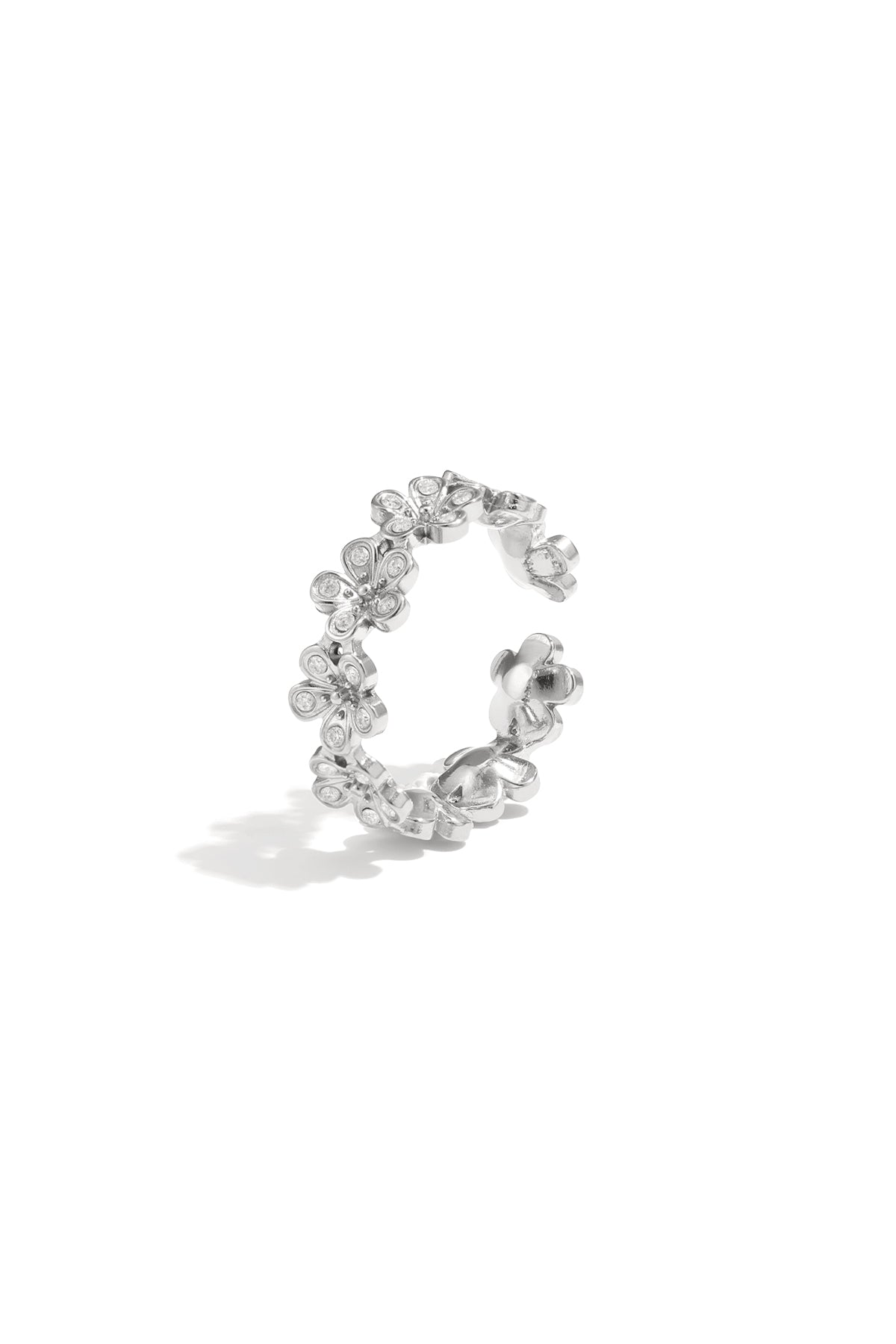 Edelstahl Minimalistische Ringe Blume Casual Daily Simple Serie Damenschmuck