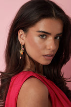 Elegant Brown & Gold Beaded Earrings for Women