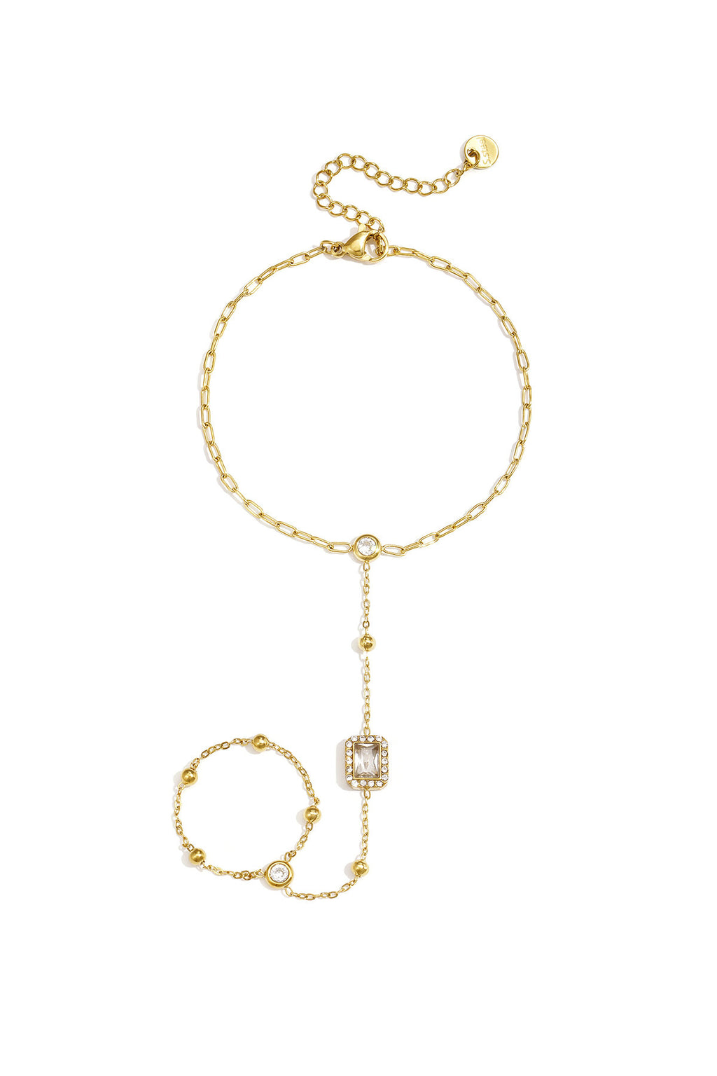 Handkette mit gerahmtem Statement-Stein