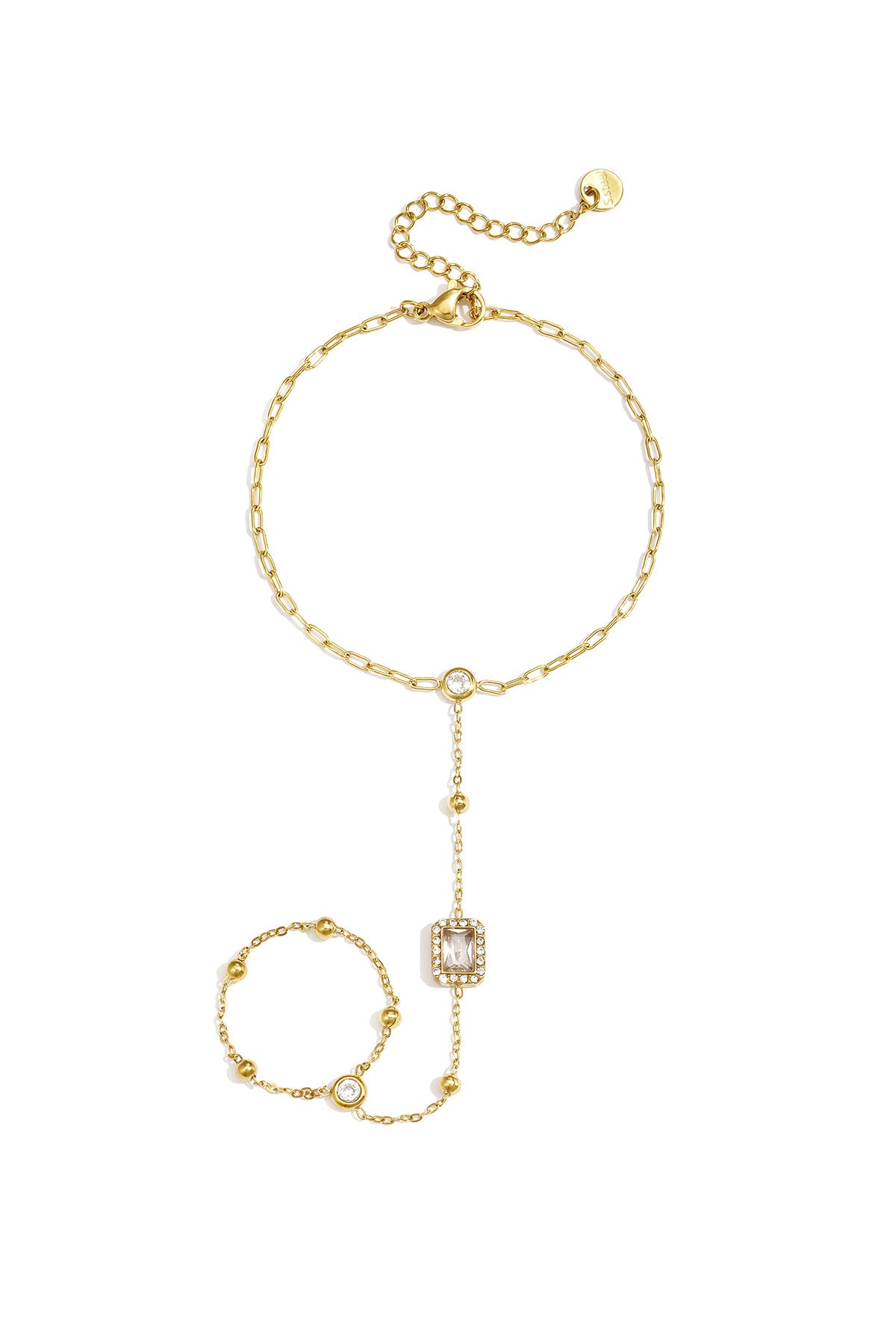 Handkette mit gerahmtem Statement-Stein