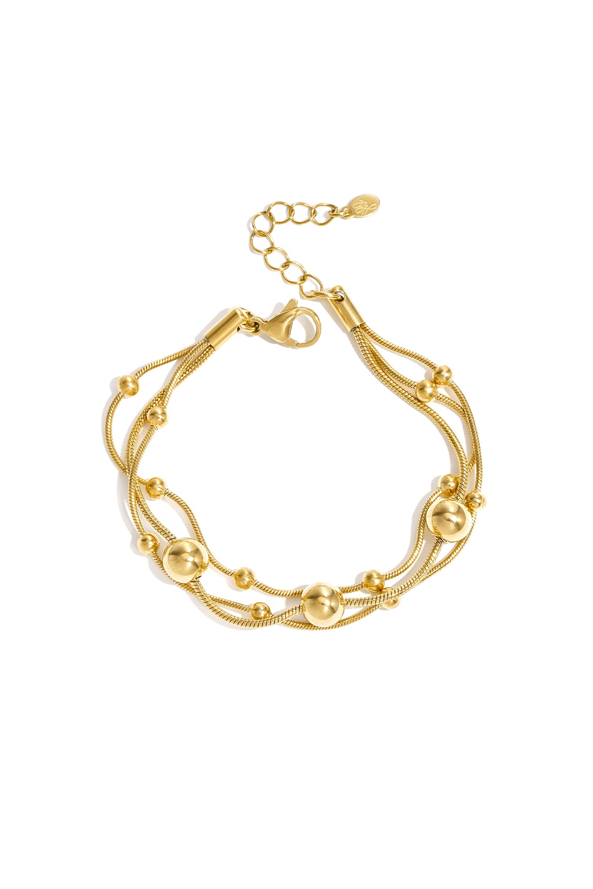 Edelstahl-Kettenarmbänder mit Polka-Dots, lässige und schlichte Serie, Damenschmuck