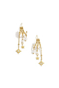 Luxurious Star Drop Earrings for Women, Silver & Gold