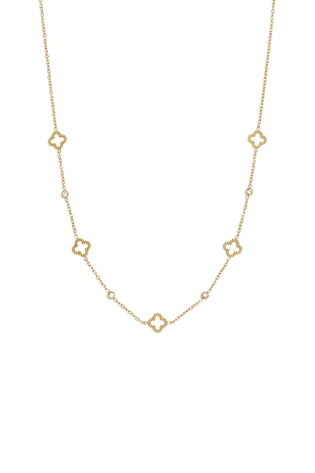 Halsketten mit Anhänger aus Edelstahl, Clover Simple Daily Simple Serie, Damenschmuck