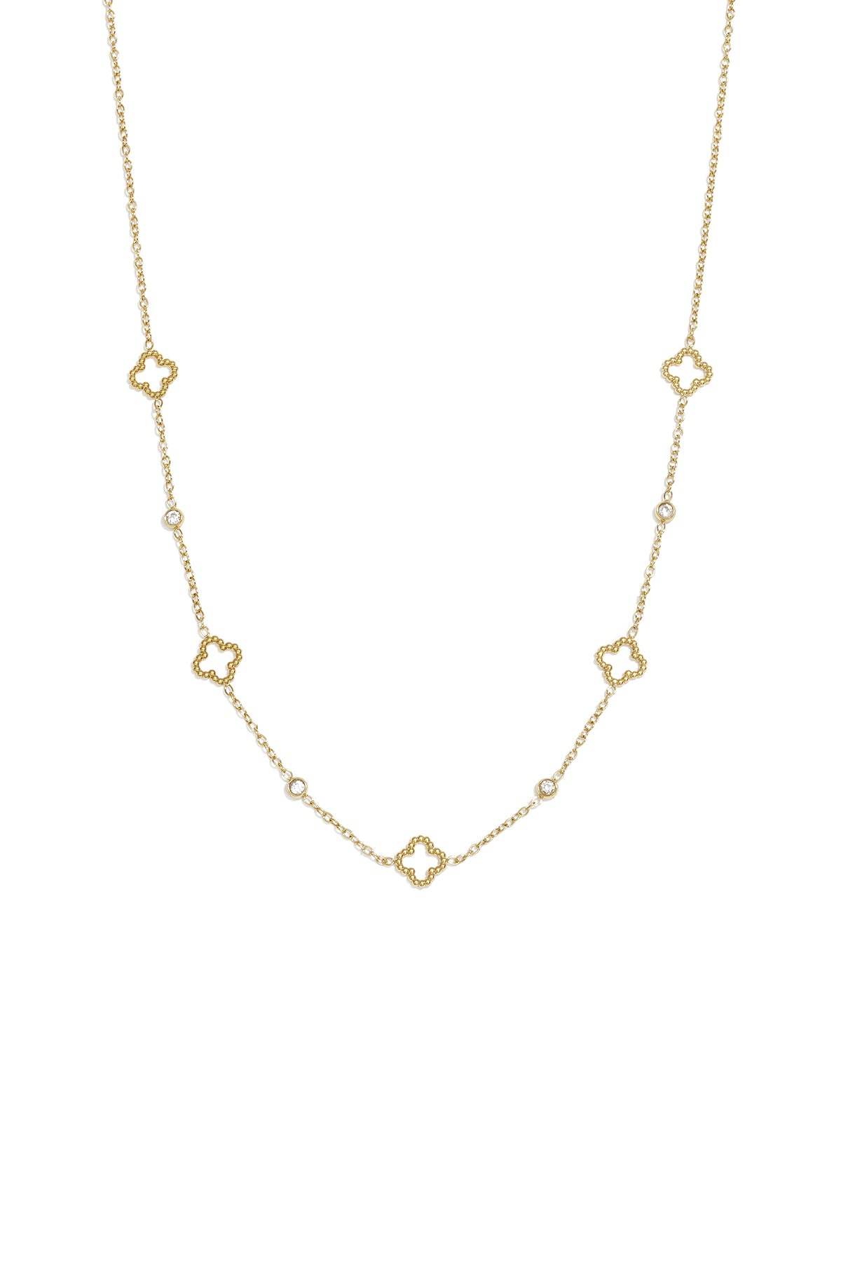 Halsketten mit Anhänger aus Edelstahl, Clover Simple Daily Simple Serie, Damenschmuck