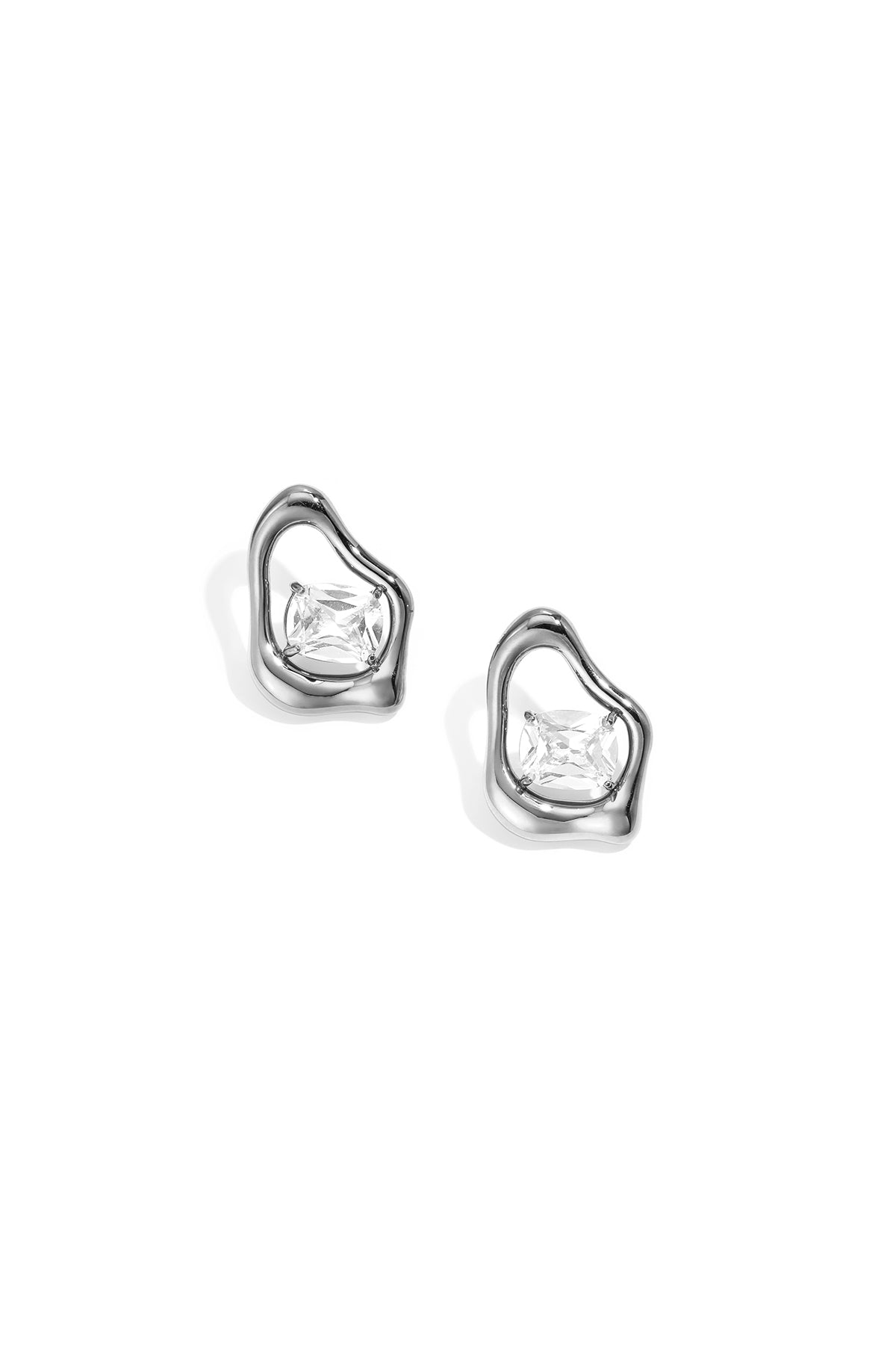 Ohrstecker aus Edelstahl, unregelmäßige Form, schlichte Serie, Damenschmuck