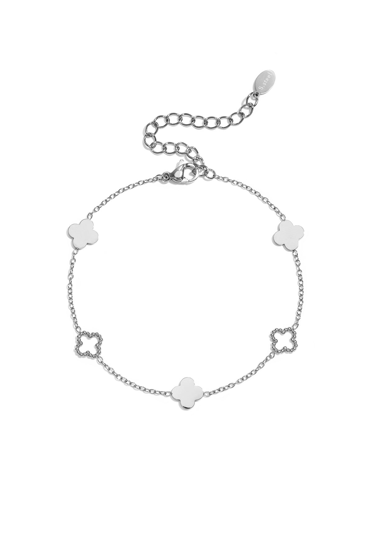 Charm-Armbänder aus 14-karätig vergoldetem Edelstahl, Clover Simple Daily Simple Serie, Damenschmuck